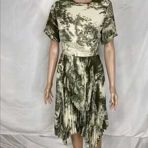 Jason Wu Asymmetrical Olive and Cream Dress